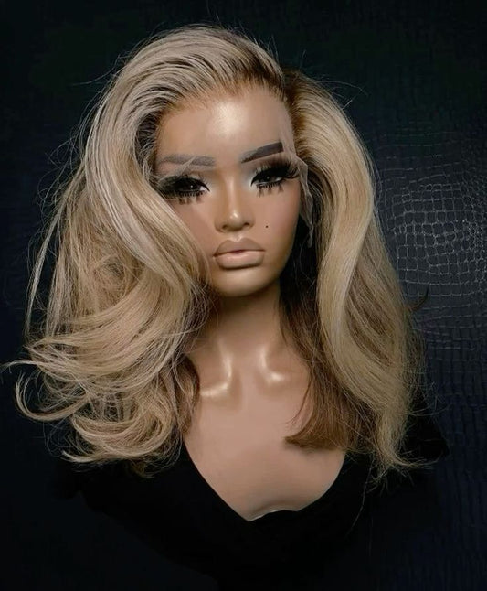 Two Toned Virgin Blond 613 Straight Wig (HD Lace)